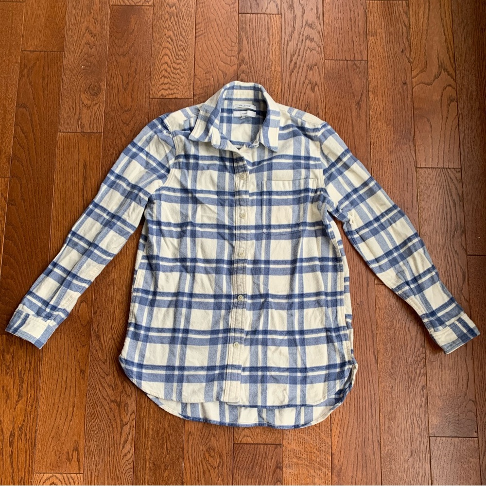 Madewell classic ex boyfriend plaid flannel shirt